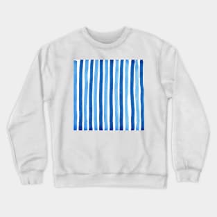 Blue and white vertical striped pattern Crewneck Sweatshirt